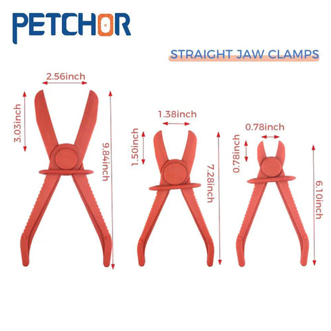 6 Piece Hose Clamp Pliers Set With Flexible Pinch Off Pliers Straight Jaw And 90 Degree Angled Pliers For Flexible Hoses