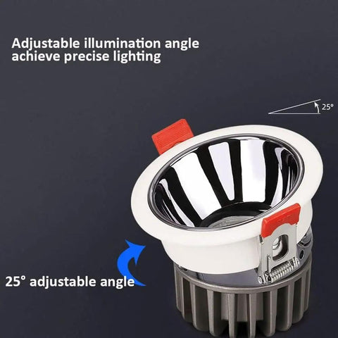 SDdPulse 4 Pack Recessed Lighting Recessed Light Fixtures,5W,7W,10W,12W,15W,20WLED Can Lights Aluminum Baffle Trim Downlight Spotlight,5w-White Light with adjustable 25-degree angle for precise lighting.