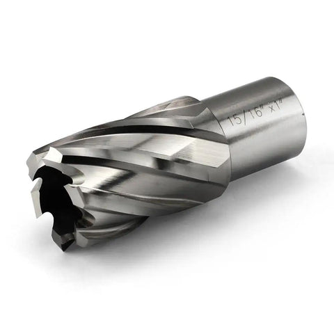 Heavy Duty HSS Annular Cutter Drill Bits With Weldon Shank, 15/16" x 1", precision cutting for metalworking applications.