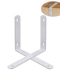 Solid As A Rock Heavy Duty Wall Mounted Shelf Brackets For Clean Floating Planks With Gritty Industrial Look And No Sweat Setup For Impressive Home Organization Hacks Set Of Two Bright White shown in close-up view.