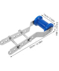 Adjustable keel roller with steel frame brackets for boat trailer and rubber wheel sealed bearing design, shown with dimensions.