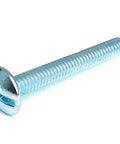 Knob And Pull Cabinet Screws Eight Thirty Two Thread One And Quarter Inch Length 25 Pack Zinc Plated Steel Truss Head Combo Drive For Cabinet Doors And Drawer Fronts Corrosion Resistant. Close-up of a single zinc-plated truss head screw on white background.
