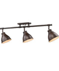 Duncan Semi Flush Ceiling Light In Rubbed Bronze With Matching Rubbed Bronze Shades Low Profile Design Industrial Contemporary Fixture