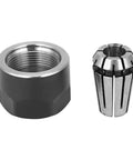 Premium ER11 Chuck Collets And Nuts Kit For CNC Milling Machines High Durability Spring Steel Parts close-up of collet and nut