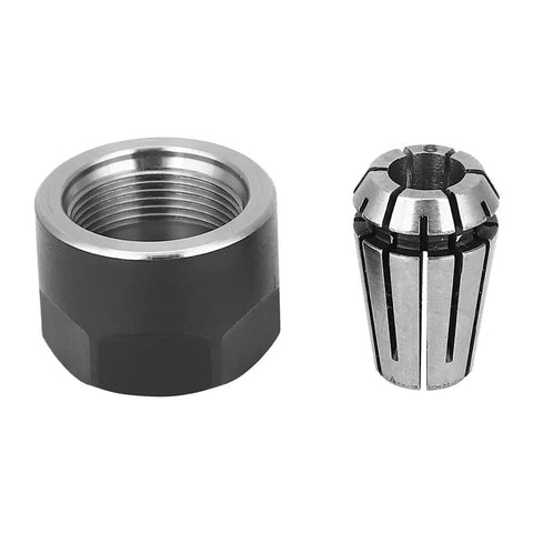 Premium ER11 Chuck Collets And Nuts Kit For CNC Milling Machines High Durability Spring Steel Parts close-up of collet and nut