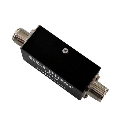 Compact 100W BCI Filter For HF Shortwave Radios And Receivers, Lightweight 78g Front End Interference Shield, black casing, connectors