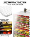 304 Stainless Steel Grid of Top Shelf Electric Food Freeze Dryer Machine With Six Stainless Steel Trays for easy cleaning and spacing.