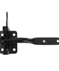Aramox Carbon Steel Fence Latch with Spring Lock for gate shown from above, featuring durable black finish and mounting holes.