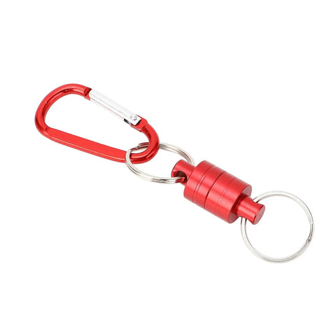 Red Powerful Magnetic Keychain With Aluminum Alloy Quick Release Buckle, Lightweight Portable Key Holder for Easy Access to Tools and Bags.