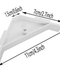Dead Simple Twelve Piece Set Of Crisp White Plastic Ninety Degree Cabinet Triangle Brackets Knockout Corner Support Braces For Furniture And Quick Fixups, dimensions 11cm x 7cm x 1.5cm.