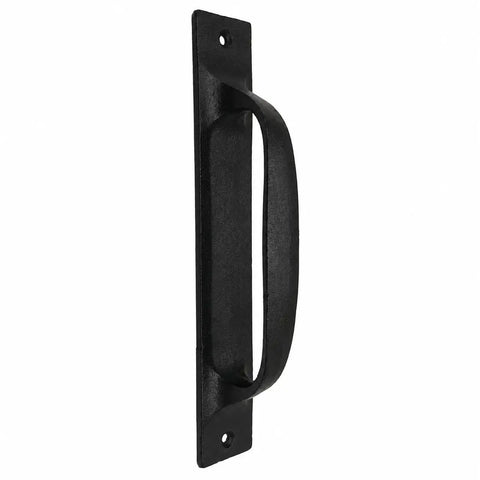 9 Inch Flat Iron Barn Door Pull In Black Wrought Iron Finish Built To Last Heavy Duty Steel Handle For Cabinets Gates Closets Garages