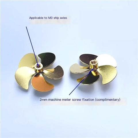 36mm Five Blade Naval Brass Propeller Pair For RC Sailboats Left And Right Hand M3 Shaft Hole