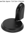 Sleek Matte Black Zinc Alloy Push Type Door Stop Catch With Hold Open Floor Base, 2.8 inch round base angle view.