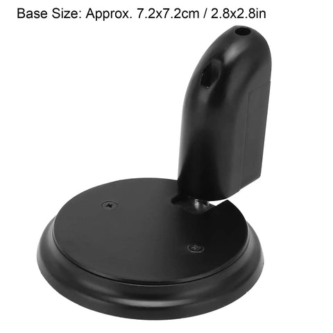 Sleek Matte Black Zinc Alloy Push Type Door Stop Catch With Hold Open Floor Base, 2.8 inch round base angle view.