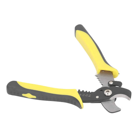 Heavy Duty Multifunctional Wire Stripper And Cutter High Hardness Alloy Steel Design With Comfortable Pvc Tpr Grip half open tool with yellow and black grip ideal for electrical tasks