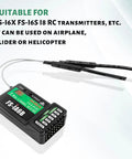 Six Channel 2.4GHz AFHDS2A Receiver With PPM Output And IBus Port, FS-I6AB display, dual antennas