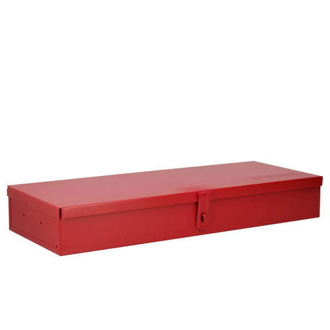 Heavy Duty Metal Tool Box For Socket Sets And Tools, 24 Gauge Steel Construction With A Durable Red Finish, 23.6 Inch Long, 9.3 Inch Wide And 3.6 Inch High, Perfect For Organizing Wrenches, Bits, And Sockets In The Shop