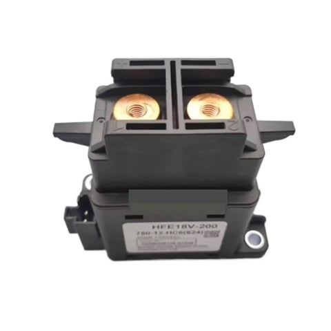 Heavy Duty 200 Amp 750V DC Contactor Relay With 12V Control Coil For EV Charging Stations Solar Power Kits And Battery Storage, front view.