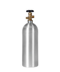 5 Lb CO2 Tank Aluminum Cylinder With CGA320 Valve 1800 PSI DOT 3AL TC 3ALM Certified 6061 T6 Alloy Body upright view