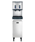No Drama Countertop Nugget Ice Maker And Water Dispenser With Easy Push Controls on stainless steel cabinet.