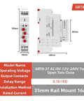 Time Delay Relay 220V AC DC Dual Adjustable Timer Module Plug And Play Ready With Two Independent Timers 0.1s To 10 Days 16A Output for 35mm rail mount