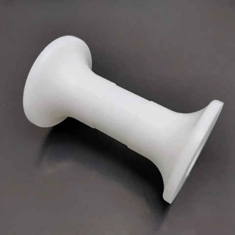 Replacement Pulley Wheel for Fitness Cable Systems and Rowing Machines, 3.07 Inch White Plastic Roller, Durable Gym Cable Wheel for Smooth Operation and Easy Replacement, angled view