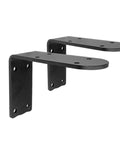 Heavy Duty Matte Black L Corner Brackets, 2 Pack Wall Mounted Shelf Supports For DIY Furniture, Rust Resistant Steel L braces.