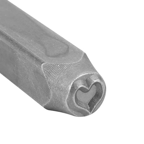 Metal Stamping Tools Set Steel Stamp 0.24 Inch Punch for heart-shaped designs in chrome vanadium.