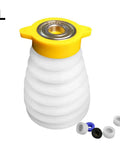 Silicone Drill Dust Cover Baffle With Quick Attach Dust Collector, white and yellow, with 5 Sealing Rings visible