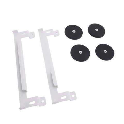 Magnetic Satellite Mounting Bracket With Precise Adjustment For Mini Satellite Installation On Boats And Aircraft Space Saving Easy On The Go Setup Durable Metal Construction showing two white brackets and four black magnetic bases