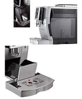 Automatic Bean To Cup Coffee Maker With Quiet Grinder Serving Straight From Bean Cafe Espresso close-up of grinder and drip tray