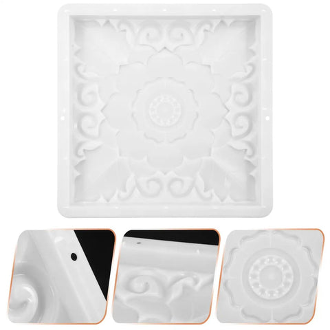 Heavy Duty Reusable Concrete Molds For Walkways And Patios Large Plastic Square Paver Molds For DIY Cement Stamps And Flagstone Forms Create Garden Paths And Patio Stones 15.7 X 15.7 X 1.4 Inches
