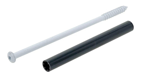 Heavy Duty Roofing Hardware Premium White Gutter Screws For Wood Trim And Fascia Planks Five By Seven Inches with black ferrule.