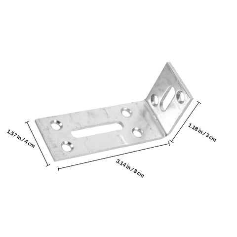 Six Pack Stainless Steel L Shaped Shelf Brackets With Slotted Holes Adjustable Corner Braces Heavy Duty Right Angle Brackets