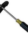 Panel Buddy Knockout Kit For Electrical Panels And Breaker Boxes Knockout Remover Tool showing screwdriver with yellow handle.