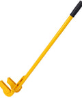 Beefy Pallet Buster With 43 Inch Handle For Heavy Duty Deck Wrecker Pry Bar Puller On Wood Pallets With Articulating Pivoting Head And Standard Pallet Breaker Tool For Quick Easy Removals, yellow steel handle