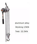 Heavy Duty Mini Lever Chain Hoist For Lifting Up To 750kg Over 3 Meters Distance Portable Hand Powered Block And Tackle Gear with aluminum alloy design