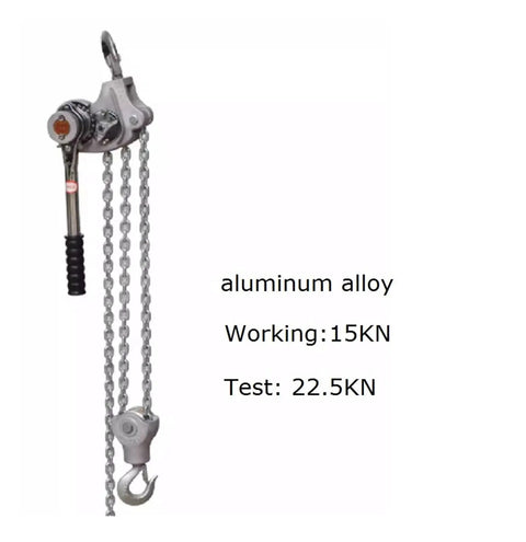 Heavy Duty Mini Lever Chain Hoist For Lifting Up To 750kg Over 3 Meters Distance Portable Hand Powered Block And Tackle Gear with aluminum alloy design