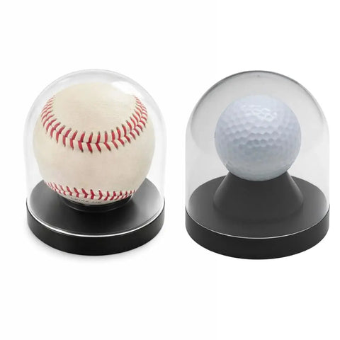 Baseball And Golf Ball Display Case With Clear Dome, Convertible Ball Holder, Removable Insert Design For Quick Swap