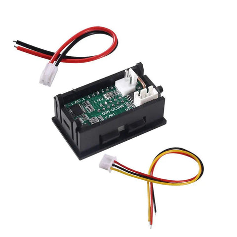 2-Pack 0.28 Inch LED Voltmeter Ammeter Dual Display Digital Multimeter For DC Power 0 To 100V 10A With Red And Blue Readouts