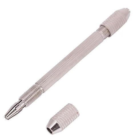 Four Point Three Inch Metal Hand Drill With Double End Pin Vise Chuck For Jewelry And Watch Repair Pro Grade High Accuracy Precision Tool Twist Drill Bit Holder Durable Metal Construction For Tiny Parts And Delicate Beadwork, metal hand drill