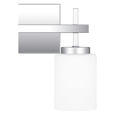 Two Light Polished Chrome Bath Light With Opal Etched Glass Shades For A Warm Milky Glow Durable Steel Construction Clean Look