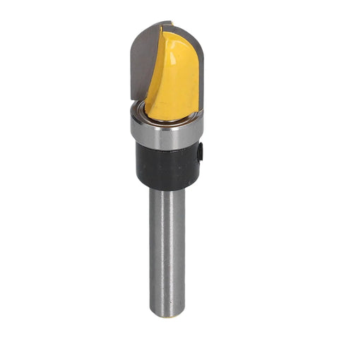 Rugged Round Nose Bit Made From Hardened Carbon Steel With PTFE Coating, showing yellow-coated cutter and steel shank.