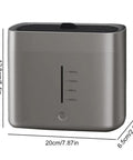 Slick Desktop Electric Glass Rinser With Hella Strong Jets, compact grey unit with measurement markings, 1.8L capacity.