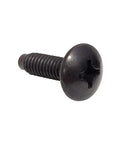 Tough As Nails M6 Rack Screws 100 Pack USA Made Black Oxide Finish With Wax Finished Hardened Steel Phillips Truss Head close-up.