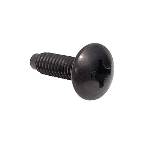 Tough As Nails M6 Rack Screws 100 Pack USA Made Black Oxide Finish With Wax Finished Hardened Steel Phillips Truss Head close-up.