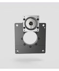 TH280 Electric Turntable Rotary Actuator showing cast iron hollow frame and center motor shaft for smooth 360 degree rotation.