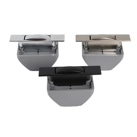 Push Button Cabinet Latch Lock For Yachts And RVs Keyless Cupboard Catch For Campers And Caravans in silver, black, and chrome finish