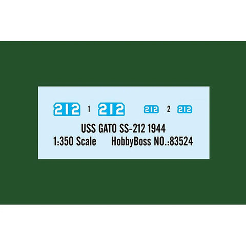 1/350 USS Gato SS-212 World War II Submarine Plastic Static Display Model Kit With Photo Etched Nameplate parts decal sheet