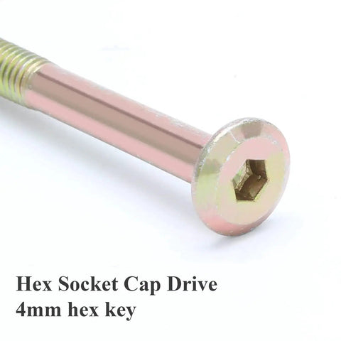 Close-up of M6 Hex Drive Socket Cap Screw part of M6 Hex Drive Socket Cap Screws And Barrel Nuts Replacement Kit 90 120Mm Length 8 Piece